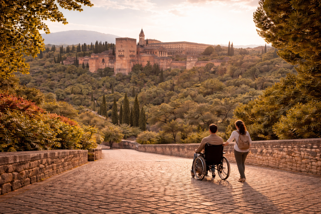 Kan ik het Alhambra bezoeken in een rolstoel? - Visit Alhambra in a Wheelchair - Alhambra mit einem Rollstuhl besuchen - visiter l'Alhambra en fauteuil roulant - visitar la Alhambra en silla de ruedas - visitare l'Alhambra in sedia a rotelle - 車椅子でアルハンブラ宮殿を訪れる